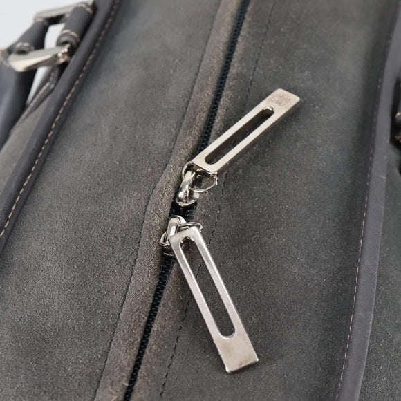 LOEWE Anagram Amazona 36 Hand Bag Suede Gray Silver Auth BA5158V