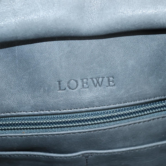 LOEWE Anagram Amazona 36 Hand Bag Suede Gray Silver Auth BA5158V