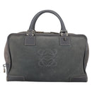 LOEWE Anagram Amazona 36 Hand Bag Suede Gray Silver Auth BA5158V-13