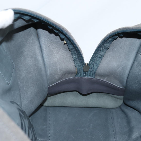 LOEWE Anagram Amazona 36 Hand Bag Suede Gray Silver Auth BA5158V