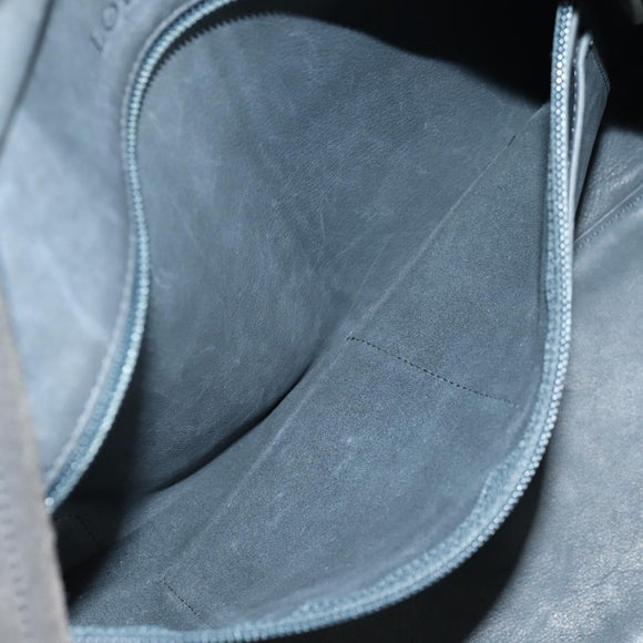 LOEWE Anagram Amazona 36 Hand Bag Suede Gray Silver Auth BA5158V