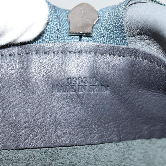 LOEWE Anagram Amazona 36 Hand Bag Suede Gray Silver Auth BA5158V