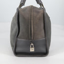LOEWE Anagram Amazona 36 Hand Bag Suede Gray Silver Auth BA5158V-4