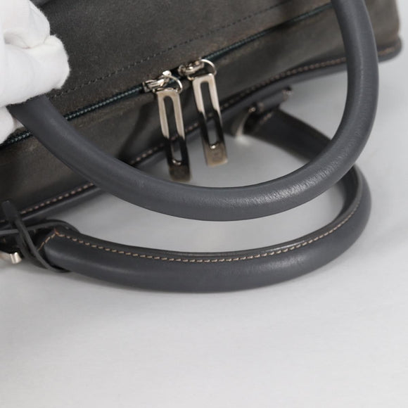 LOEWE Anagram Amazona 36 Hand Bag Suede Gray Silver Auth BA5158V