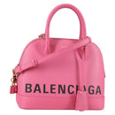 BALENCIAGA Ville Top Handle S Hand Bag Leather 2way Pink 518873 Auth BA5162M-1