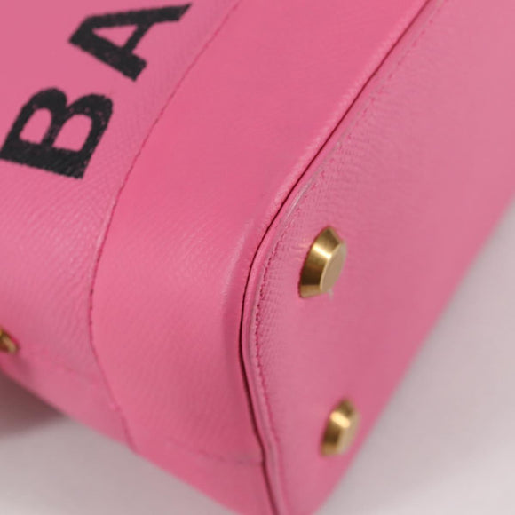 BALENCIAGA Ville Top Handle S Hand Bag Leather 2way Pink 518873 Auth BA5162M