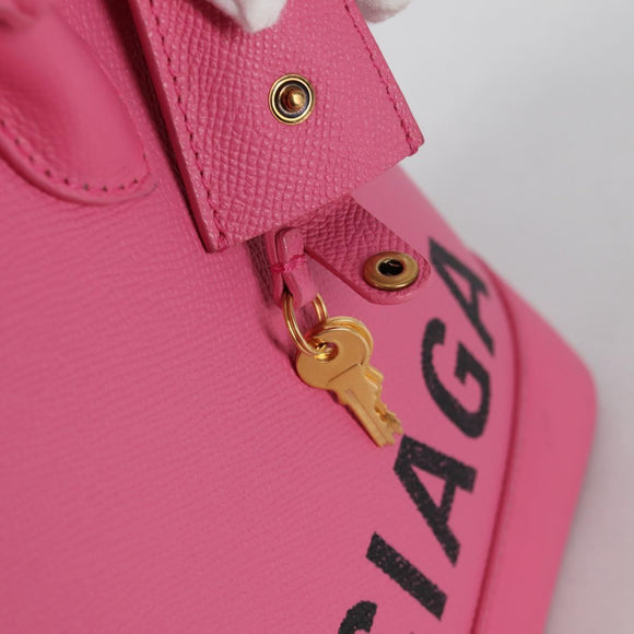 BALENCIAGA Ville Top Handle S Hand Bag Leather 2way Pink 518873 Auth BA5162M