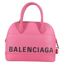 BALENCIAGA Ville Top Handle S Hand Bag Leather 2way Pink 518873 Auth BA5162M-3