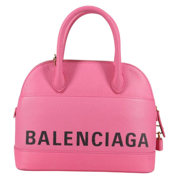 BALENCIAGA Ville Top Handle S Hand Bag Leather 2way Pink 518873 Auth BA5162M