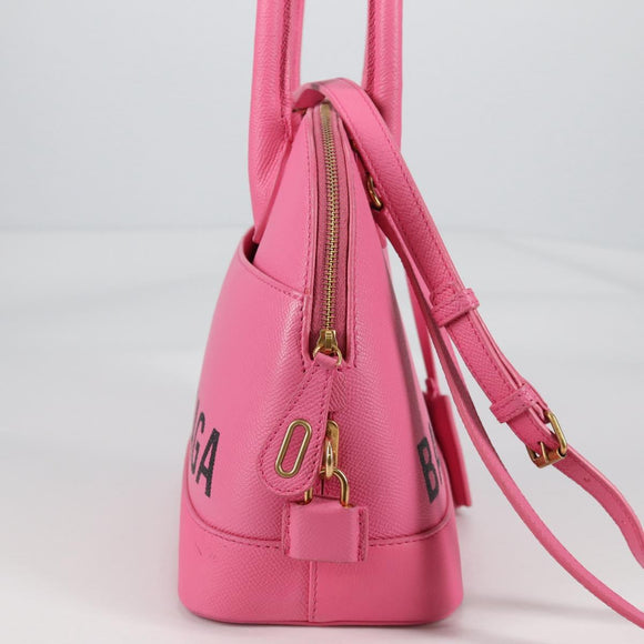 BALENCIAGA Ville Top Handle S Hand Bag Leather 2way Pink 518873 Auth BA5162M