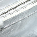 Christian Dior Chain Diorama Shoulder Bag Leather Silver Auth BA5163-24