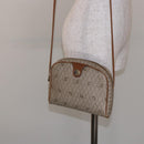 Christian Dior Honeycomb Canvas Shoulder Bag PVC Beige Gold Auth BA5167-20