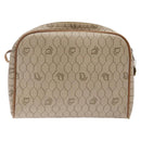 Christian Dior Honeycomb Canvas Shoulder Bag PVC Beige Gold Auth BA5167-3