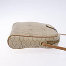 Christian Dior Honeycomb Canvas Shoulder Bag PVC Beige Gold Auth BA5167-4