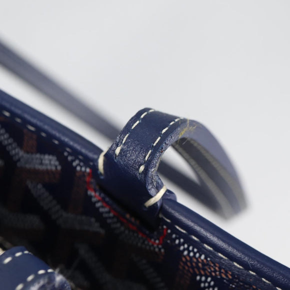 GOYARD Herringbone Artois PM Tote Bag PVC Leather Blue Auth BA5176M