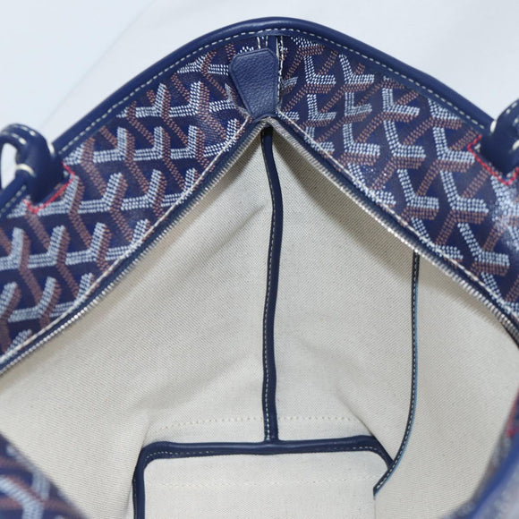 GOYARD Herringbone Artois PM Tote Bag PVC Leather Blue Auth BA5176M