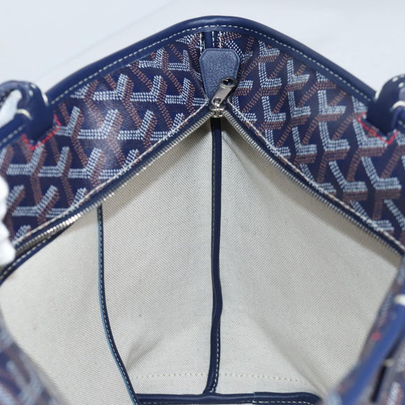 GOYARD Herringbone Artois PM Tote Bag PVC Leather Blue Auth BA5176M