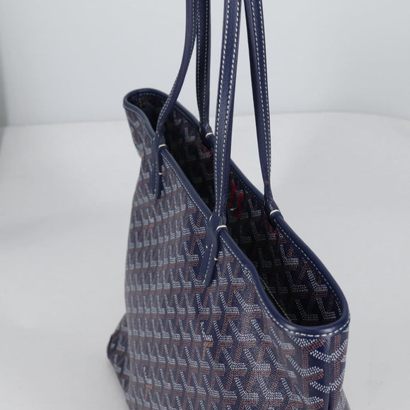 GOYARD Herringbone Artois PM Tote Bag PVC Leather Blue Auth BA5176M