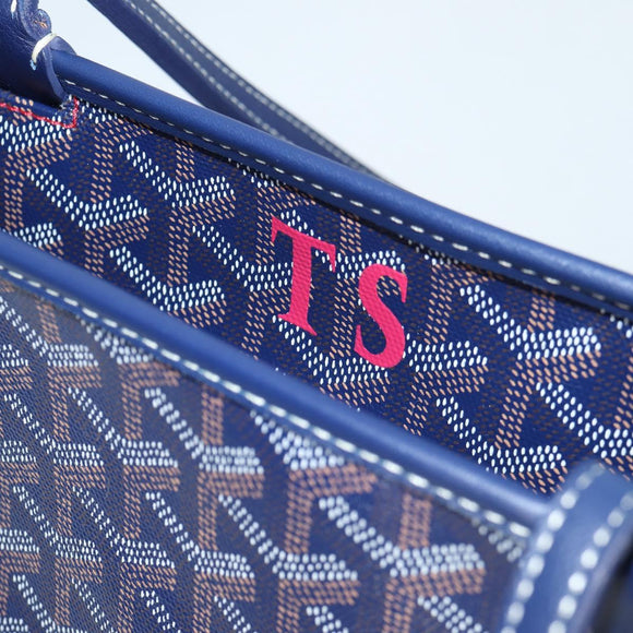 GOYARD Herringbone Artois PM Tote Bag PVC Leather Blue Auth BA5176M