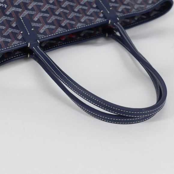 GOYARD Herringbone Artois PM Tote Bag PVC Leather Blue Auth BA5176M