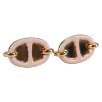 HERMES Pierce Mini Mayon Earring metal Pink Auth BA5179M