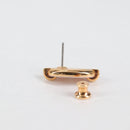 HERMES Pierce Mini Mayon Earring metal Pink Auth BA5179M-6