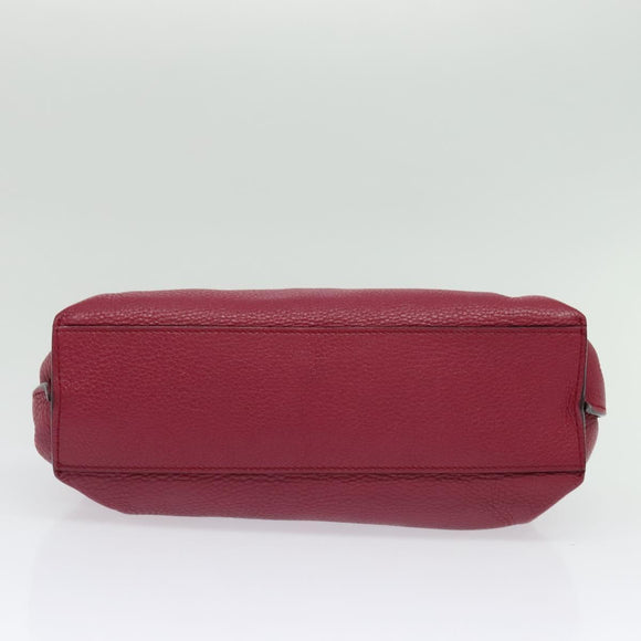 GUCCI Bamboo Daily Hand Bag Leather 2way Pink Silver 370831 Auth BA5180