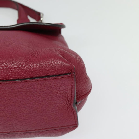 GUCCI Bamboo Daily Hand Bag Leather 2way Pink Silver 370831 Auth BA5180