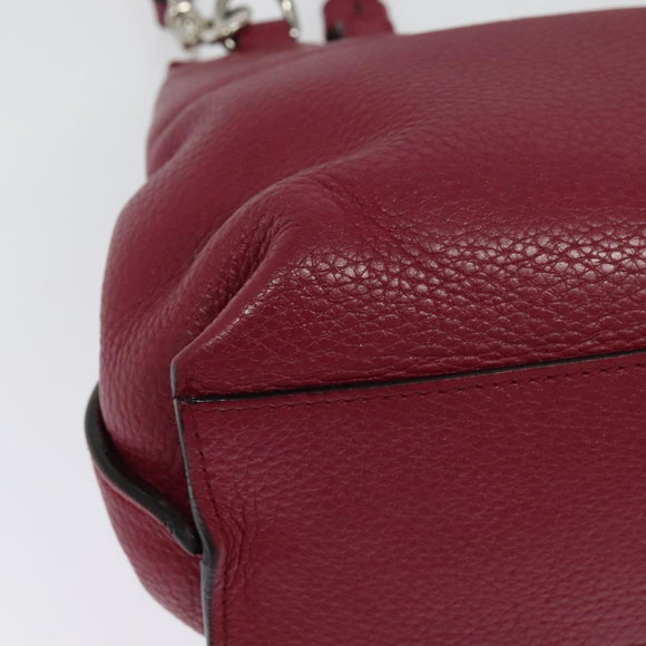 GUCCI Bamboo Daily Hand Bag Leather 2way Pink Silver 370831 Auth BA5180