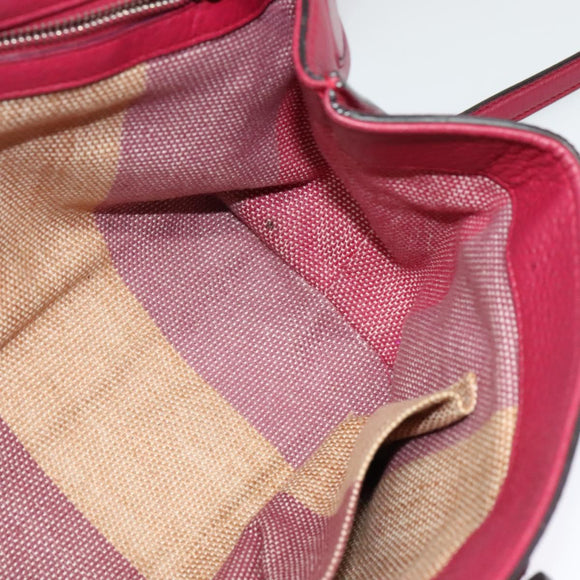 GUCCI Bamboo Daily Hand Bag Leather 2way Pink Silver 370831 Auth BA5180