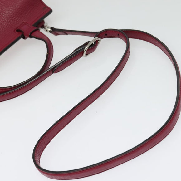 GUCCI Bamboo Daily Hand Bag Leather 2way Pink Silver 370831 Auth BA5180