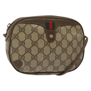 GUCCI GG Supreme Web Sherry Line Shoulder Bag PVC Beige 89 02 066 Auth BA5181