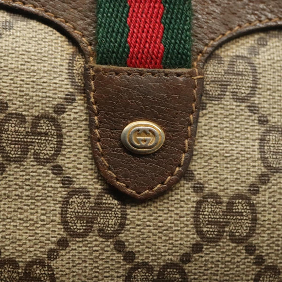 GUCCI GG Supreme Web Sherry Line Shoulder Bag PVC Beige 89 02 066 Auth BA5181