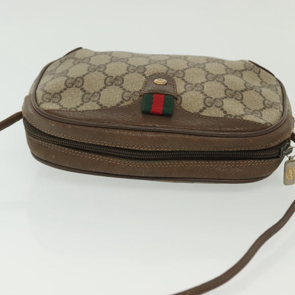 GUCCI GG Supreme Web Sherry Line Shoulder Bag PVC Beige 89 02 066 Auth BA5181
