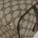 GUCCI GG Supreme Web Sherry Line Hand Bag PVC Beige Gold 67 01 4422 Auth BA5183-9