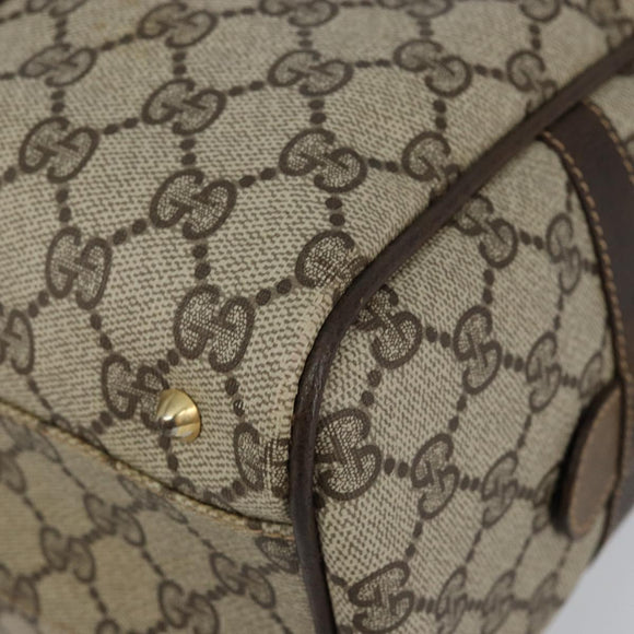 GUCCI GG Supreme Web Sherry Line Hand Bag PVC Beige Gold 67 01 4422 Auth BA5183