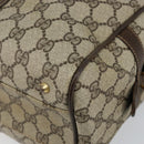 GUCCI GG Supreme Web Sherry Line Hand Bag PVC Beige Gold 67 01 4422 Auth BA5183-15