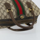 GUCCI GG Supreme Web Sherry Line Hand Bag PVC Beige Gold 67 01 4422 Auth BA5183-7