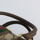 GUCCI GG Supreme Web Sherry Line Hand Bag PVC Beige Gold 67 01 4422 Auth BA5183-8