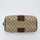 GUCCI GG Supreme Web Sherry Line Hand Bag PVC Beige Gold 67 01 4422 Auth BA5183-5