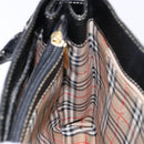 Burberrys Hand Bag Leather Black Gold Auth BA5185-19
