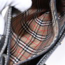 Burberrys Hand Bag Leather Black Gold Auth BA5185-21