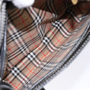 Burberrys Hand Bag Leather Black Gold Auth BA5185-22