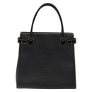 Burberrys Hand Bag Leather Black Gold Auth BA5185-3