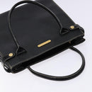 Burberrys Hand Bag Leather Black Gold Auth BA5185-6