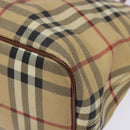 BURBERRY Nova Check Tote Bag PVC Beige Gold Auth BA5186-12