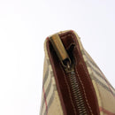 BURBERRY Nova Check Tote Bag PVC Beige Gold Auth BA5186-14