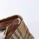 BURBERRY Nova Check Tote Bag PVC Beige Gold Auth BA5186-15