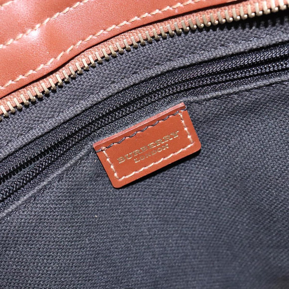 BURBERRY Nova Check Tote Bag PVC Beige Gold Auth BA5186