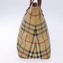 BURBERRY Nova Check Tote Bag PVC Beige Gold Auth BA5186-5